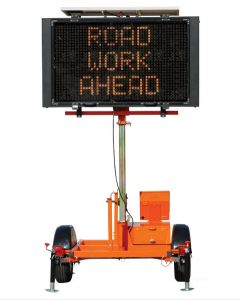 Caltrans Road Work Ahead electronic sign