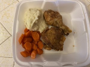 Black Station Inn fried chicken mashed potatoes carrots