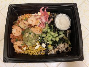 BJs Restaurant and Brewhouse Cauliflower Quinoa Shrimp Bowl